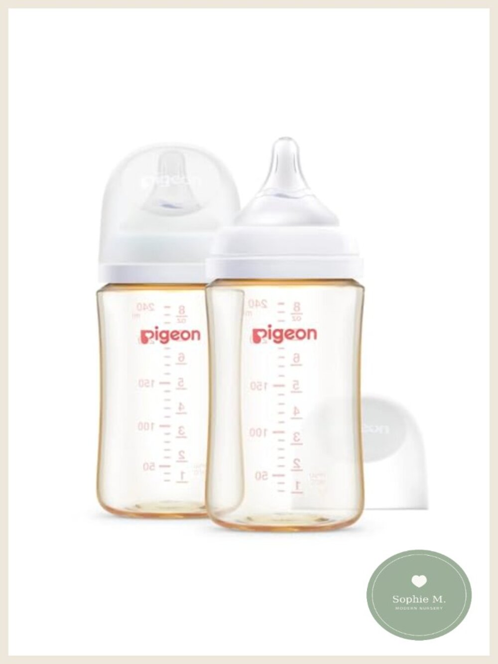 Anti-Colic Nursing Baby Bottles 8oz 2-Pack PPSU Wide Neck Silicone Nipple